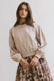 Sutton Exposed Seam Crewneck in Bone FINAL SALE