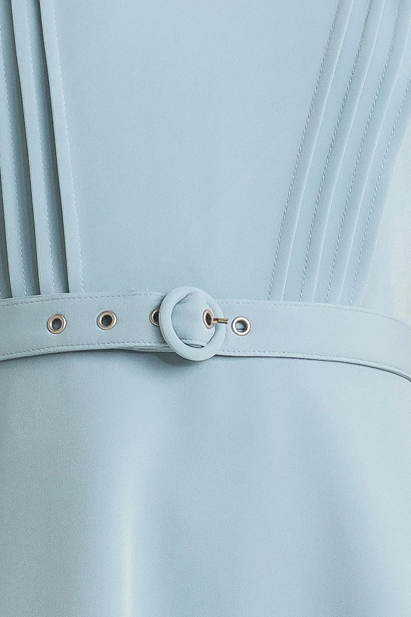 SOFTLY SPOKEN BLUE PINTUCK MIDI DRESS