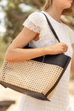 Ellie Wicker Tote in Black FINAL SALE