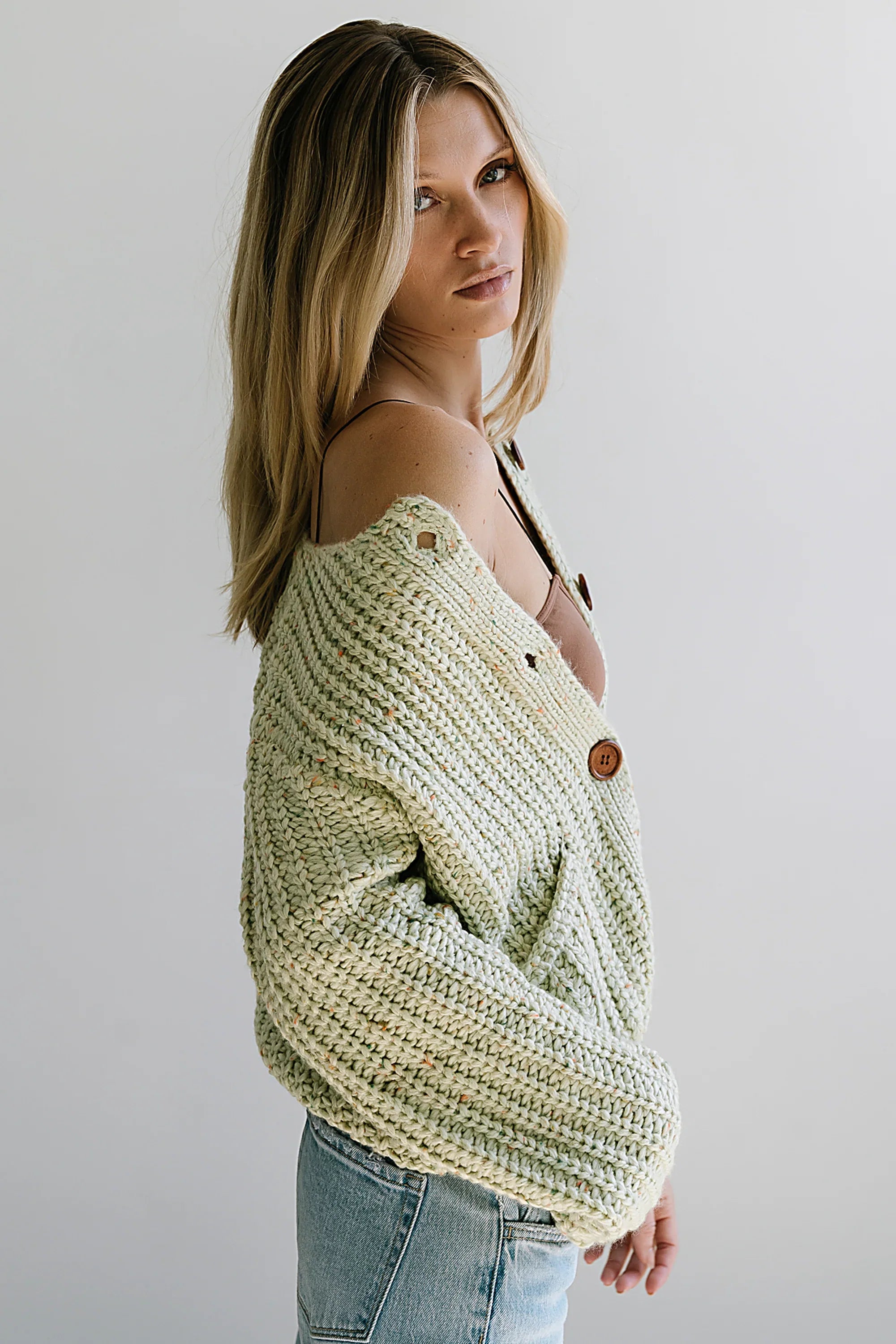 Holland Chunky Knit Cardigan in Sage FINAL SALE