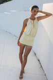Mira High Neck Beaded Mini Dress