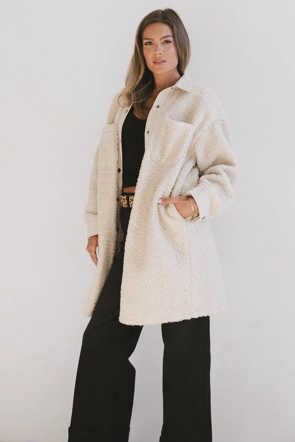 Milandra Sherpa Long Jacket FINAL SALE