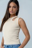 Ollie Cutout Tank Top in Yellow