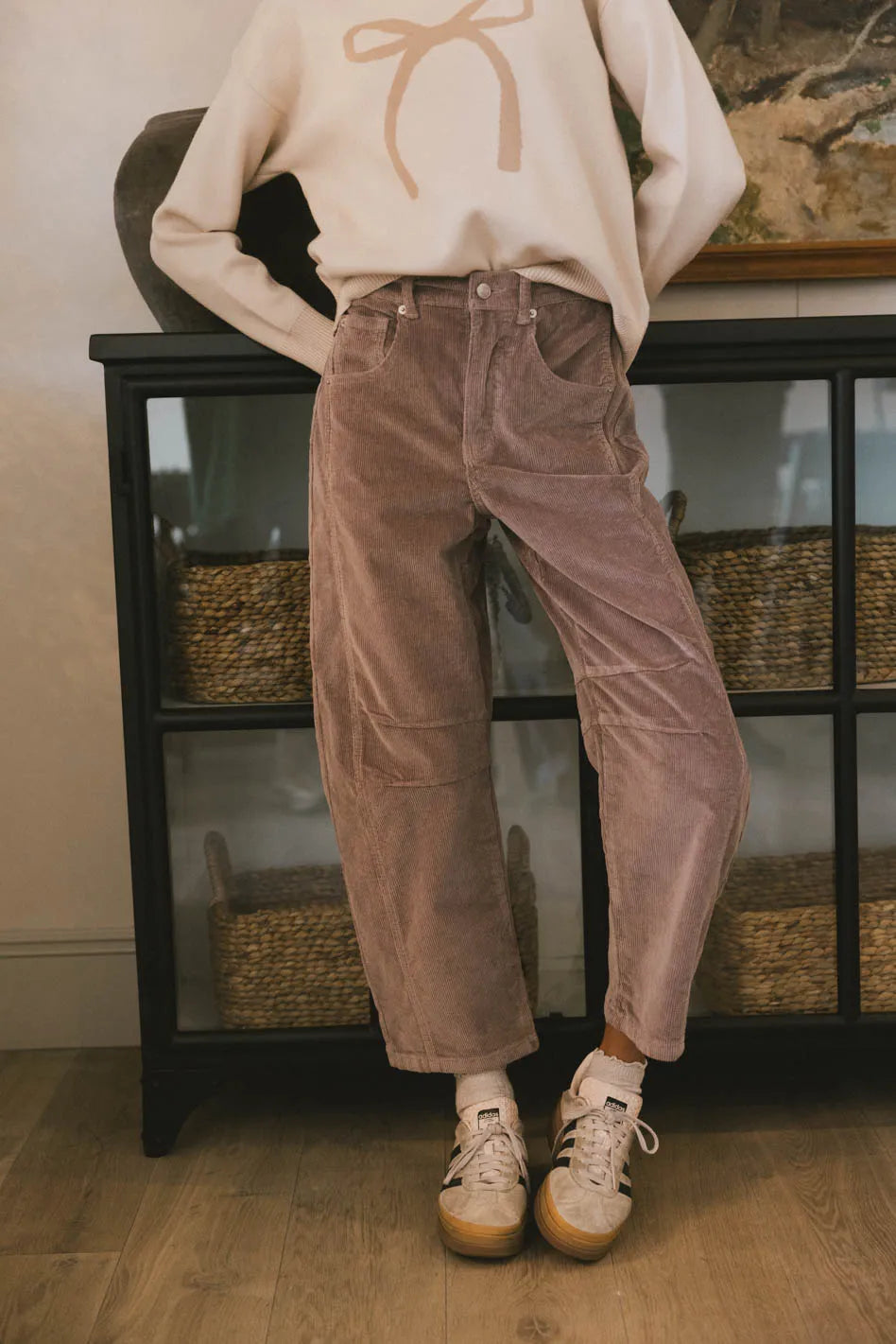 Lisette Barrel Jean in Mauve Courduroy FINAL SALE