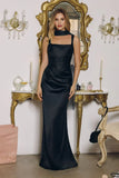 Toby Maxi Satin Dress with Lace Up Back Scarf
