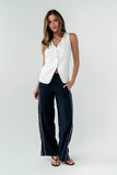 Penny Button Up Vest in White