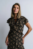 James Ruffle Maxi Dress in Black FINAL SALE