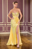 Julianne Gown Luxe Satin Rhinestone Studded Dress