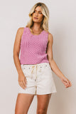Brayden Cable Knit Sweater in Pink FINAL SALE