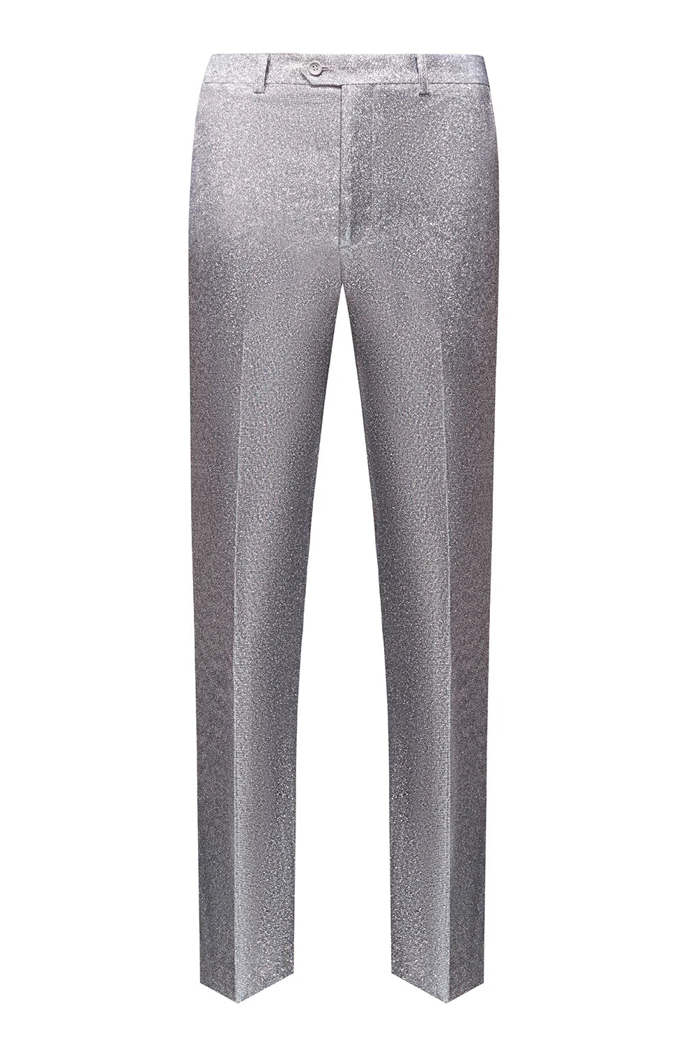 Mens Grey Sparkly Peak Lapel One Button 2 Piece Wedding Suits