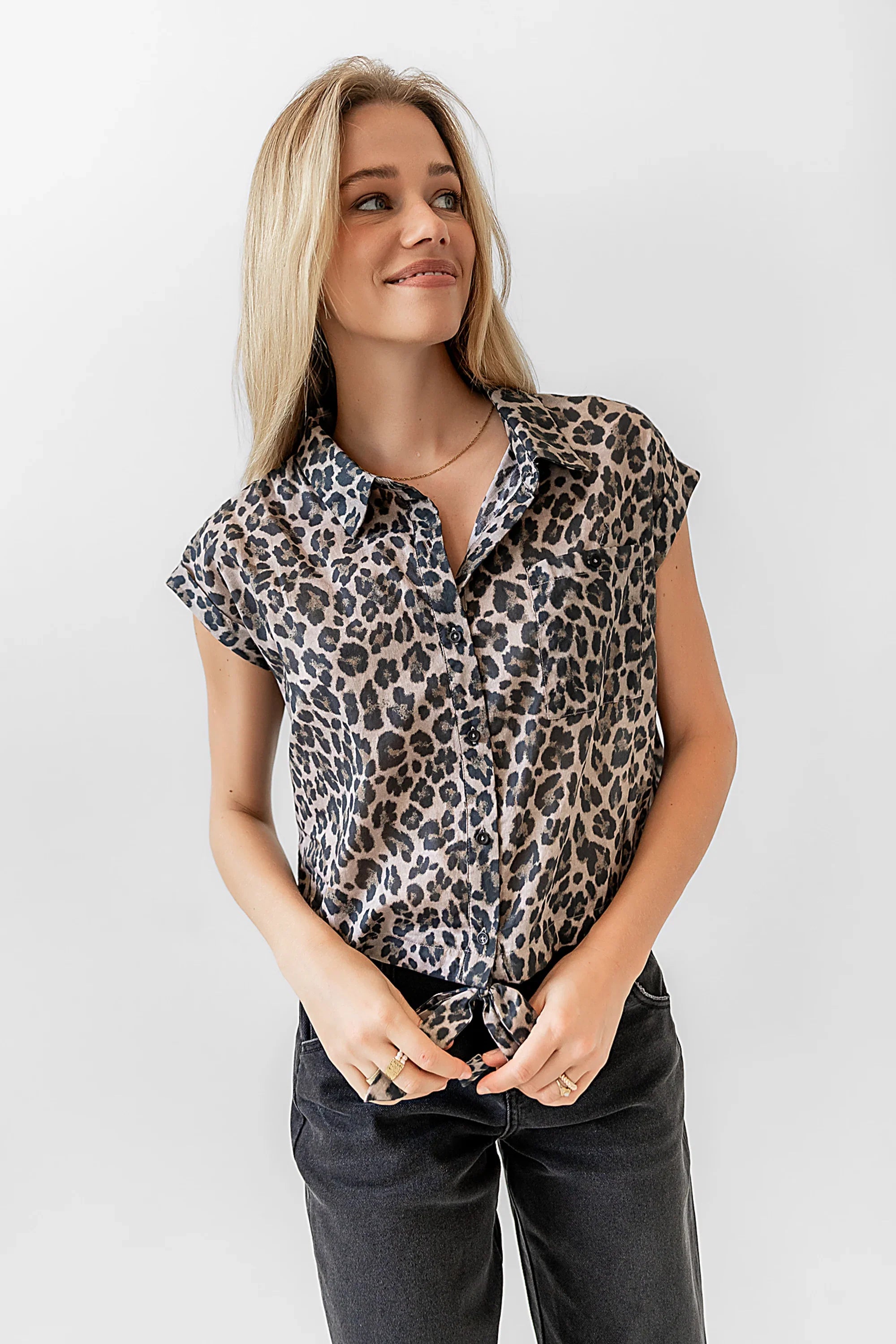 Reece Leopard Blouse FINAL SALE