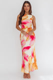 Laguna Maxi Dress Orange Floral Print Dress