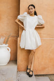 Maison Textured Mini Dress in White FINAL SALE