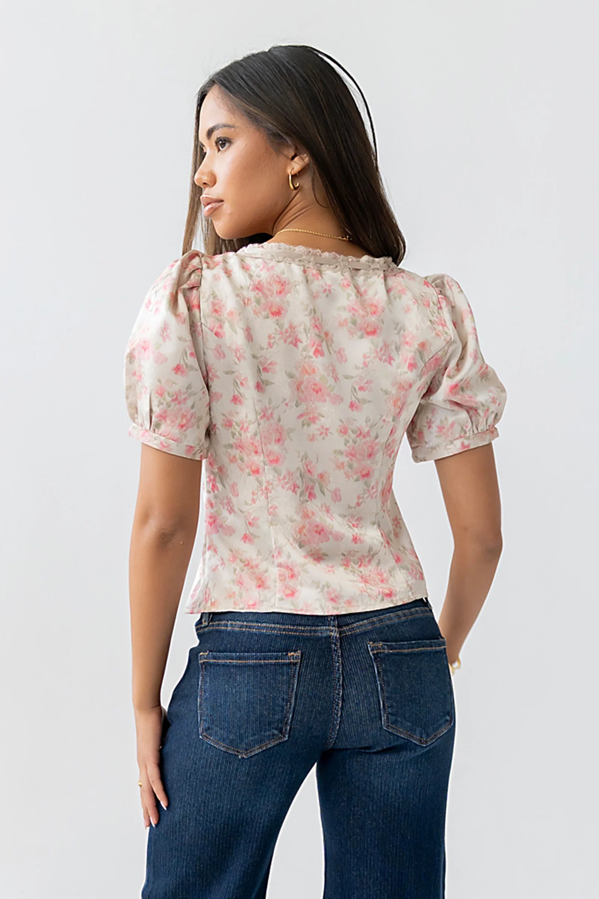 Faith Floral Blouse in Pink