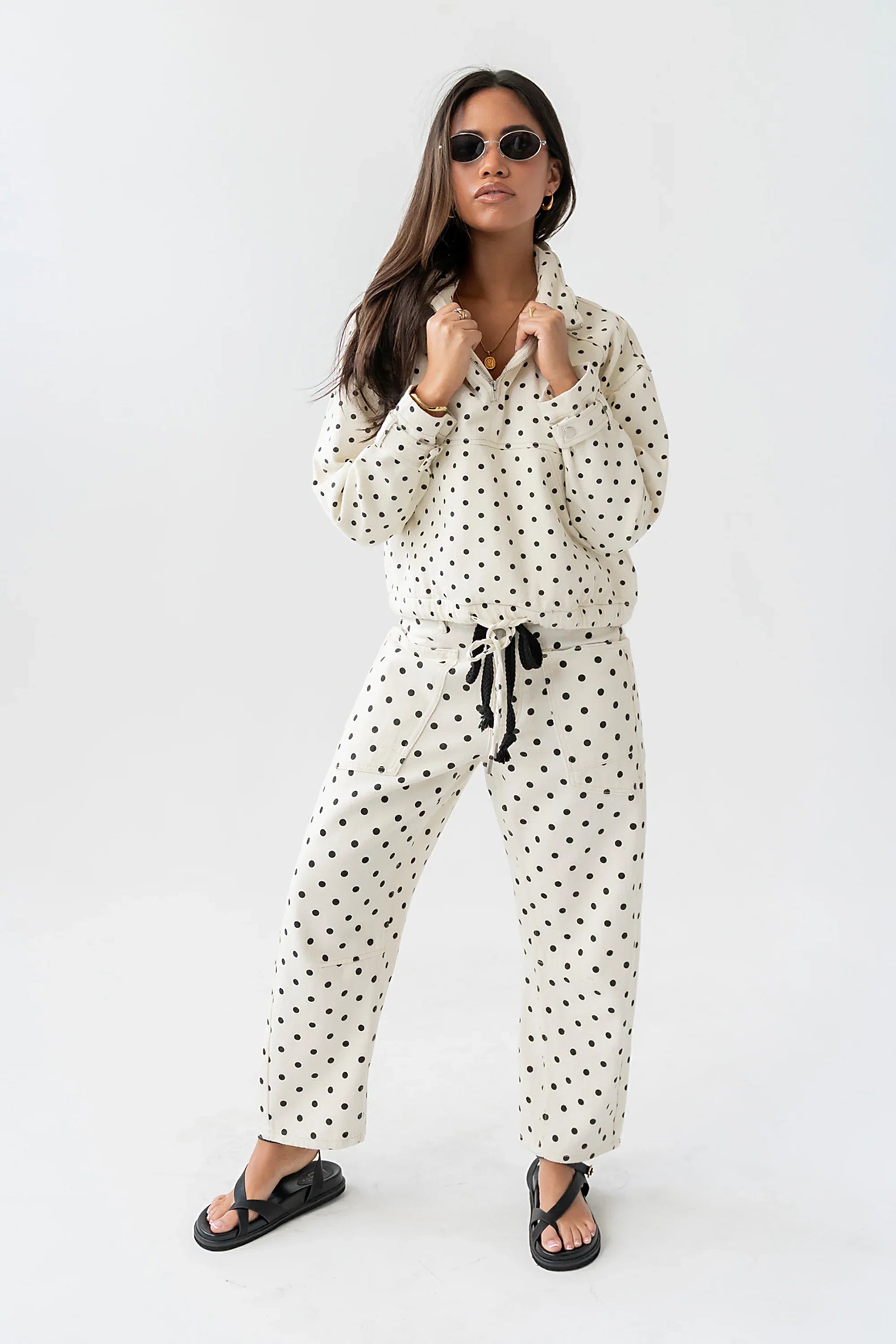 PREORDER Priya Polka Dot Barrel Jeans