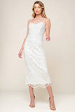 JOSEPHINE LACE MIDI DRESS OFF WHITE