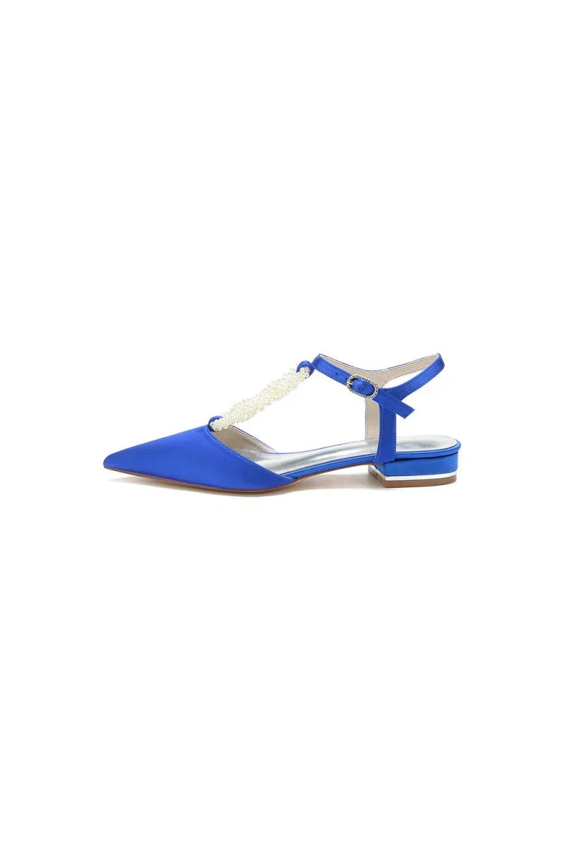 Pearl Strap Pointed Toe Flats