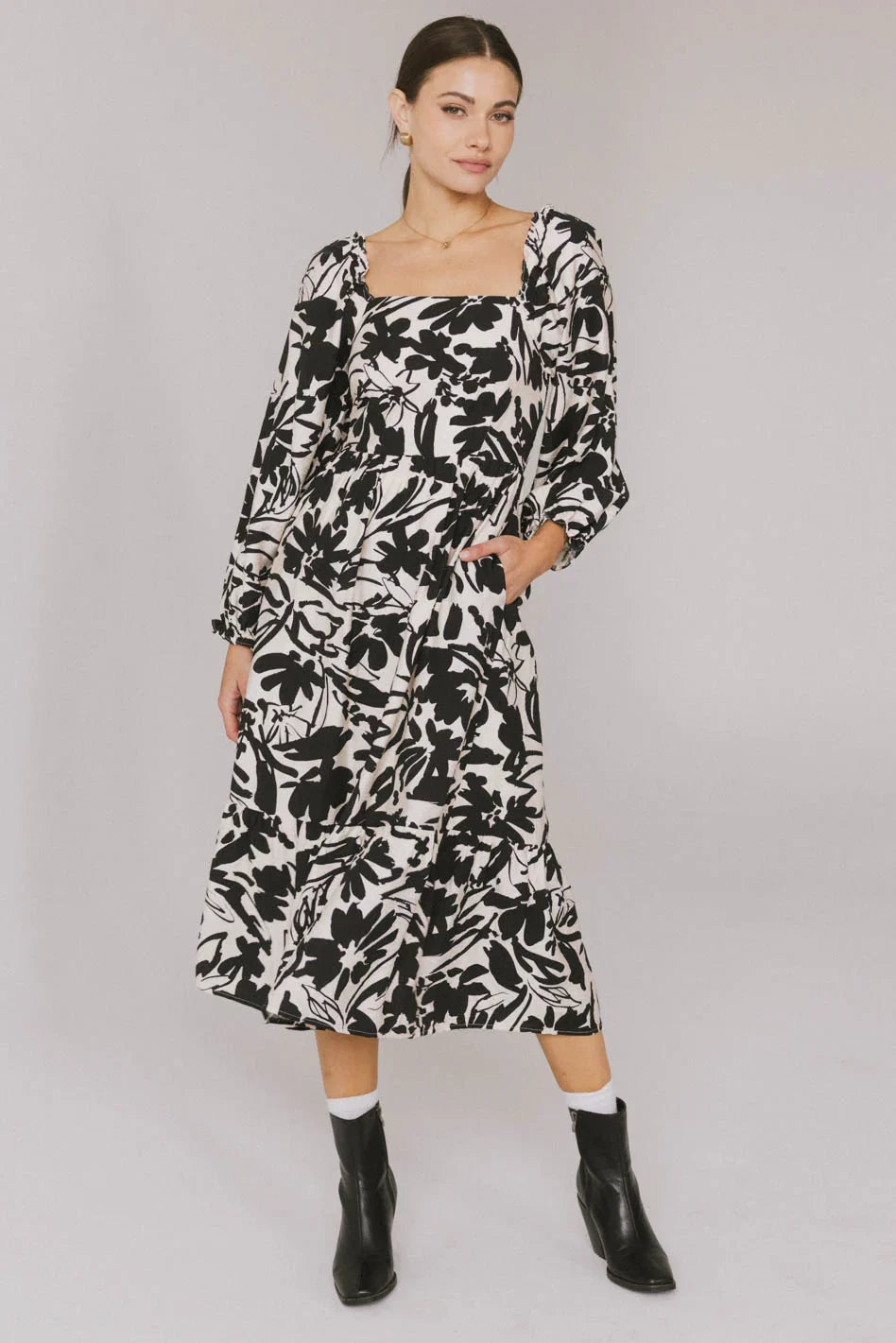 Soren Midi Dress in Black FINAL SALE