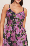 NIGHTFALL BLOSSOM BLACK MIDI DRESS