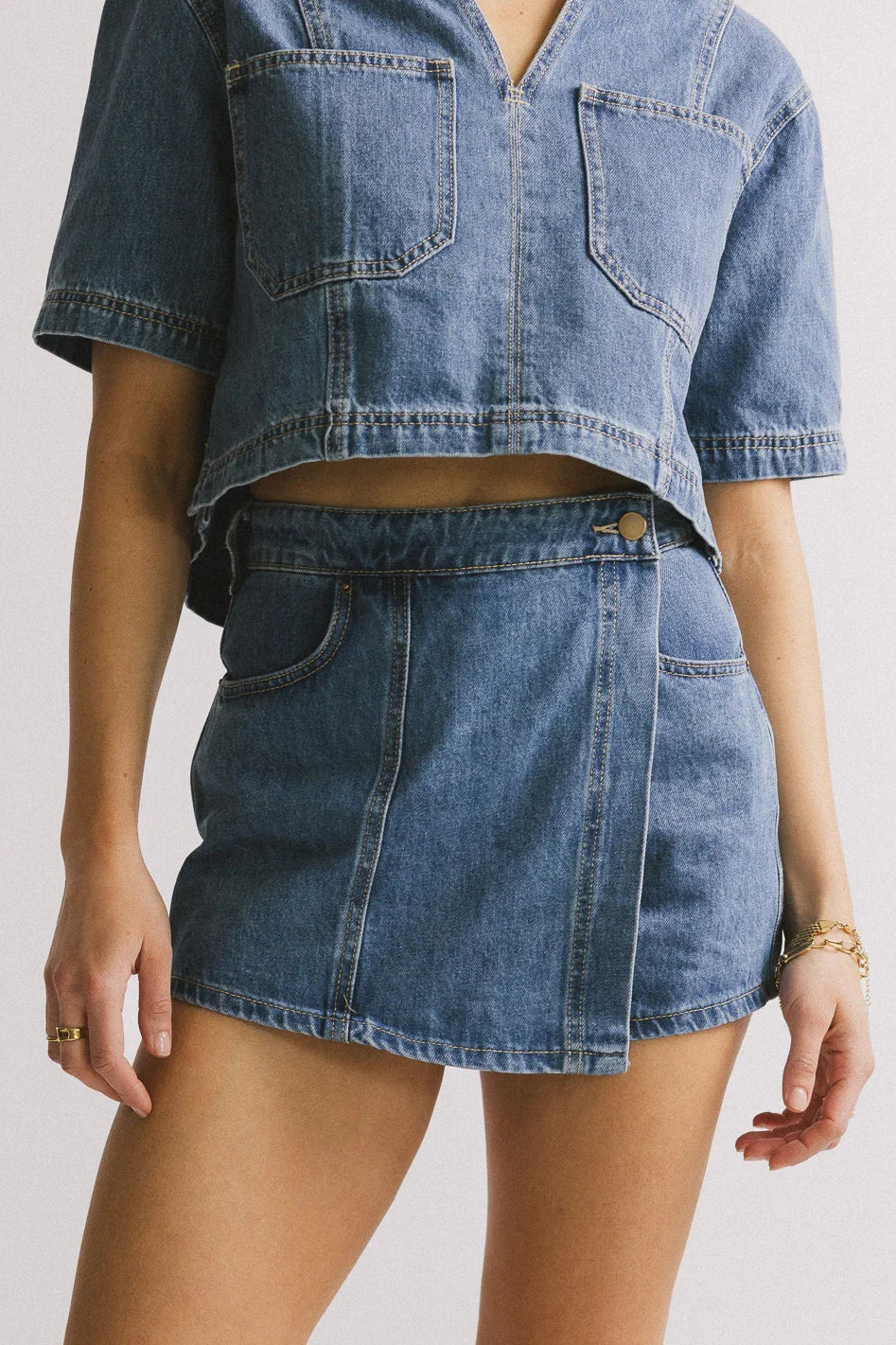 Rhia Denim Mini Skort FINAL SALE