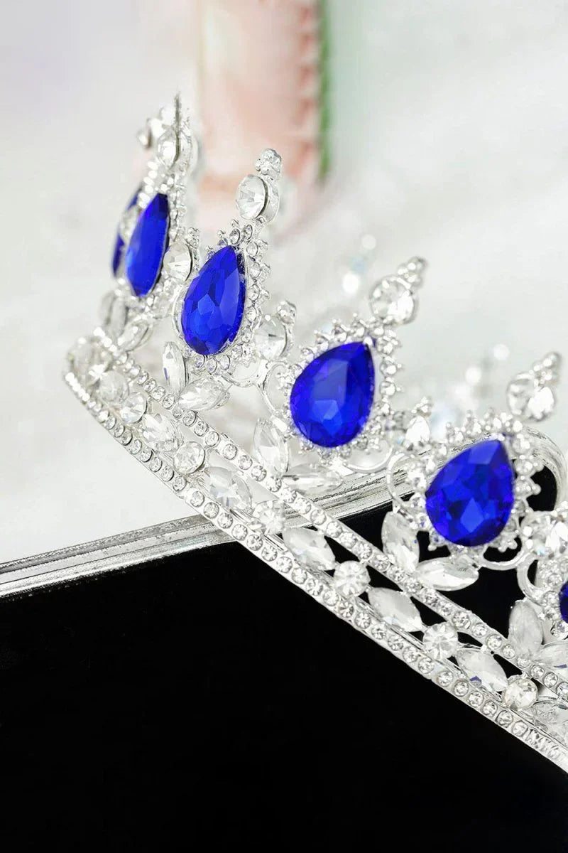 Royal Blue Crystal Baorque Crown