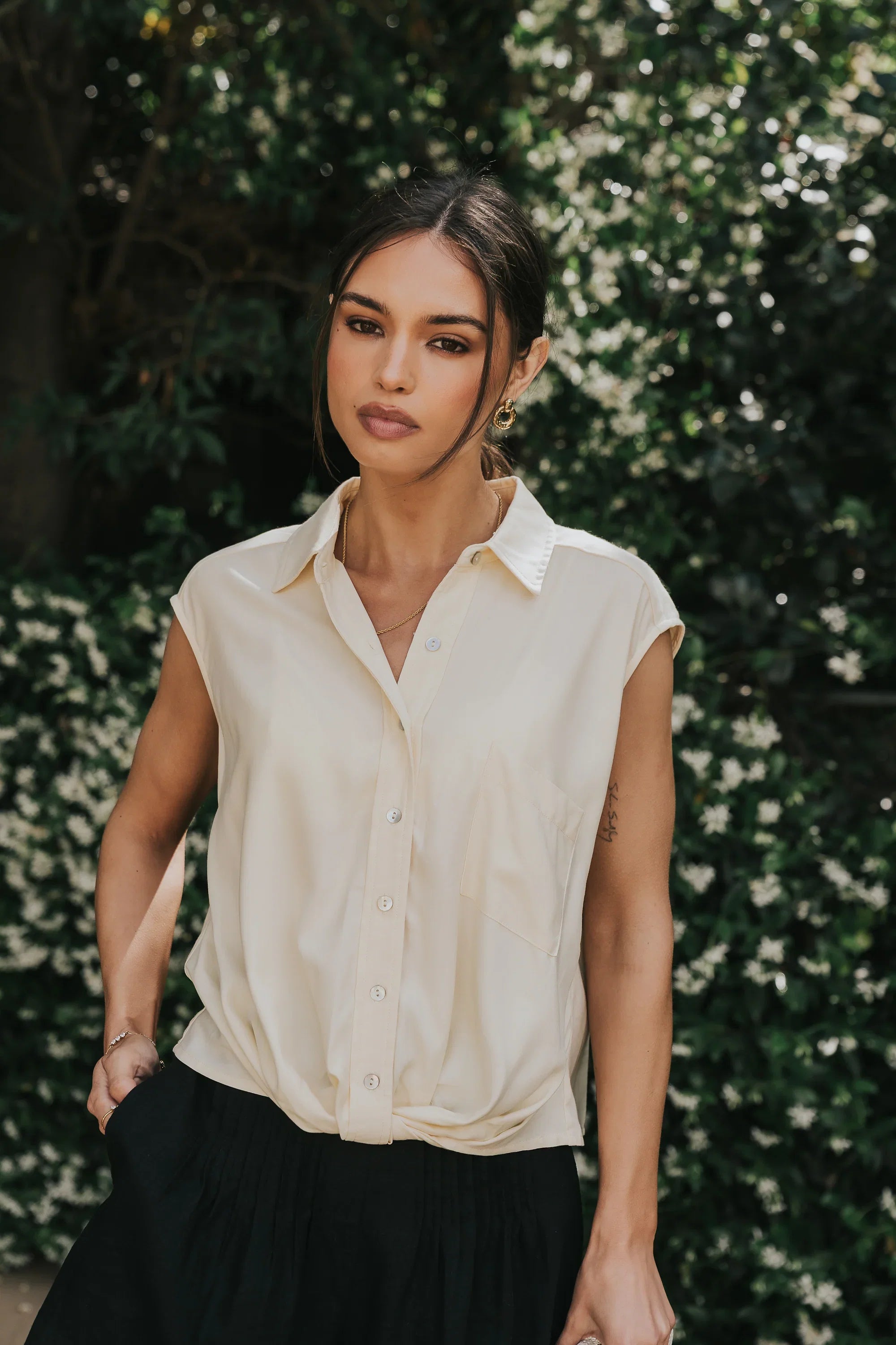 Gianna Button Up in Yellow