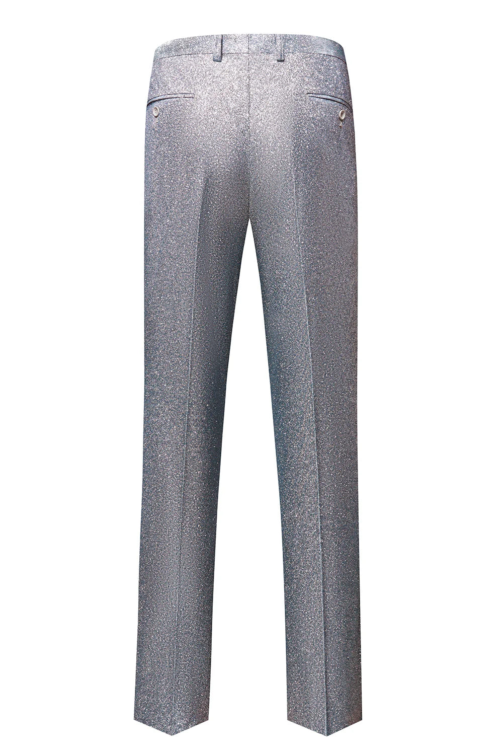 Mens Grey Sparkly Peak Lapel One Button 2 Piece Wedding Suits
