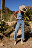 Shea Floral Straight Leg Jeans in Light Wash FINAL SALE