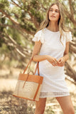 Ellie Wicker Tote in Tan