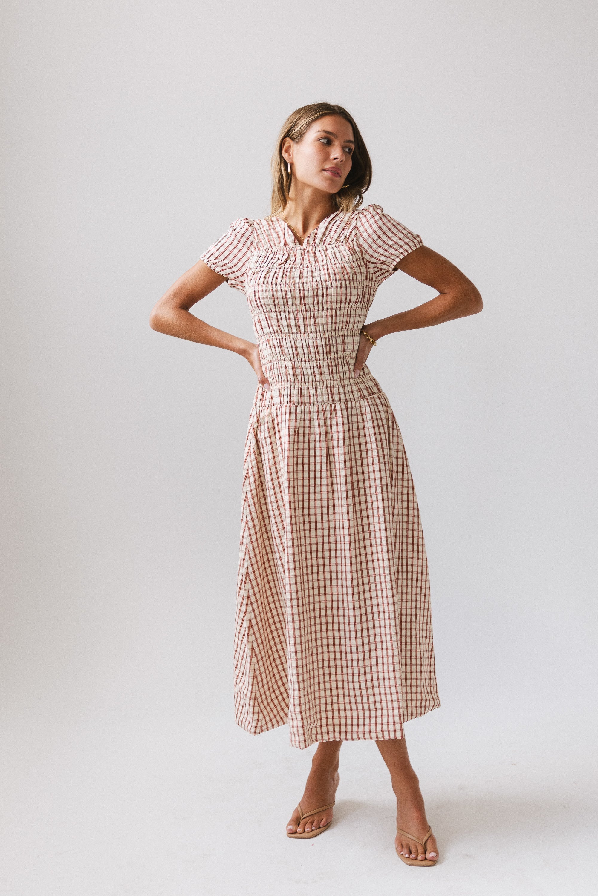 Erin Smocked Maxi Dress in Red FINAL SALE