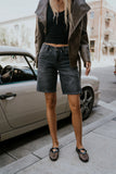 Kaydence Bermuda Shorts in Washed Black