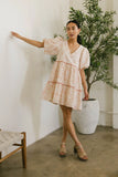 Sandra Ditsy Floral Mini Dress in Peach FINAL SALE