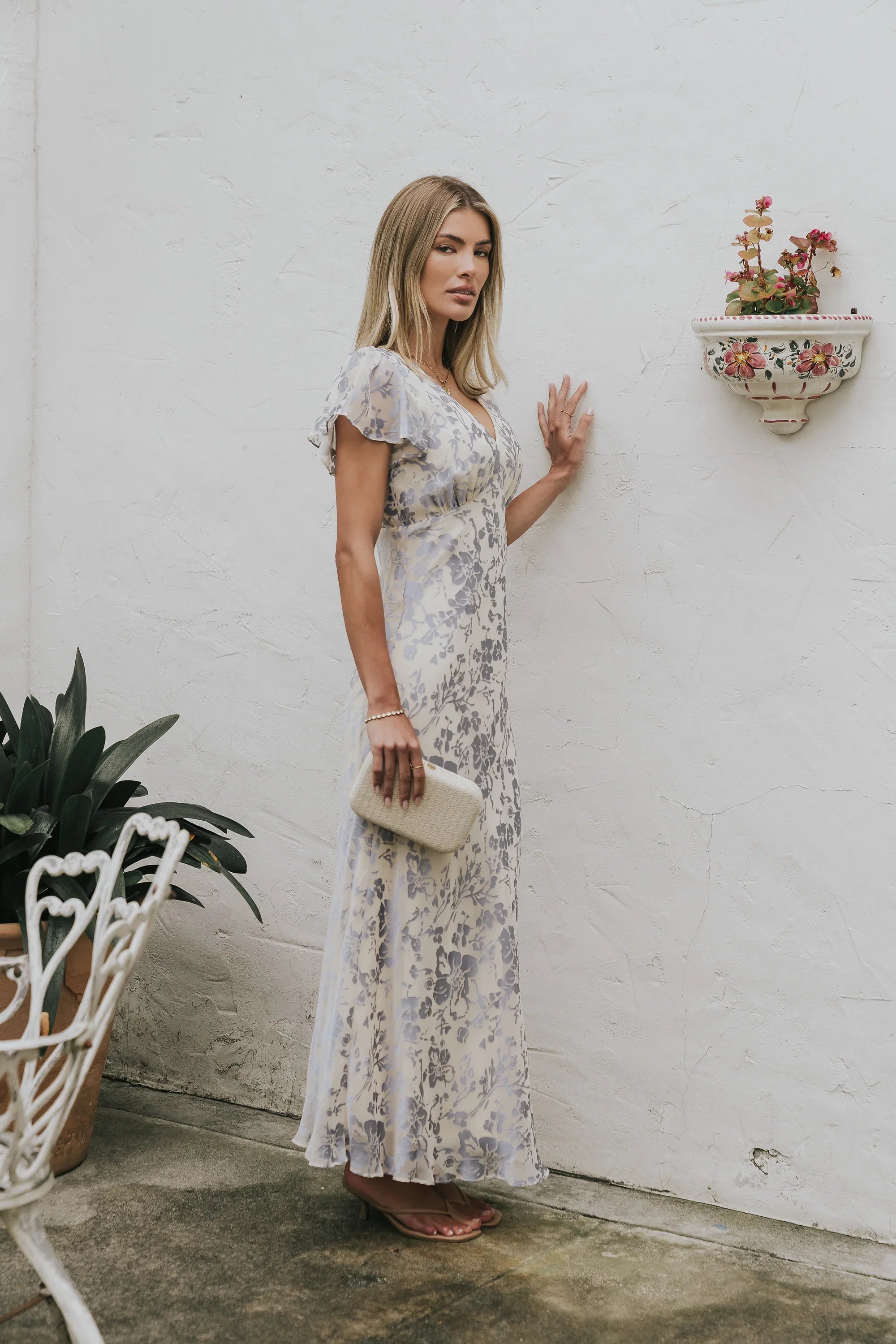 Ashtin Floral Maxi Dress in Blue