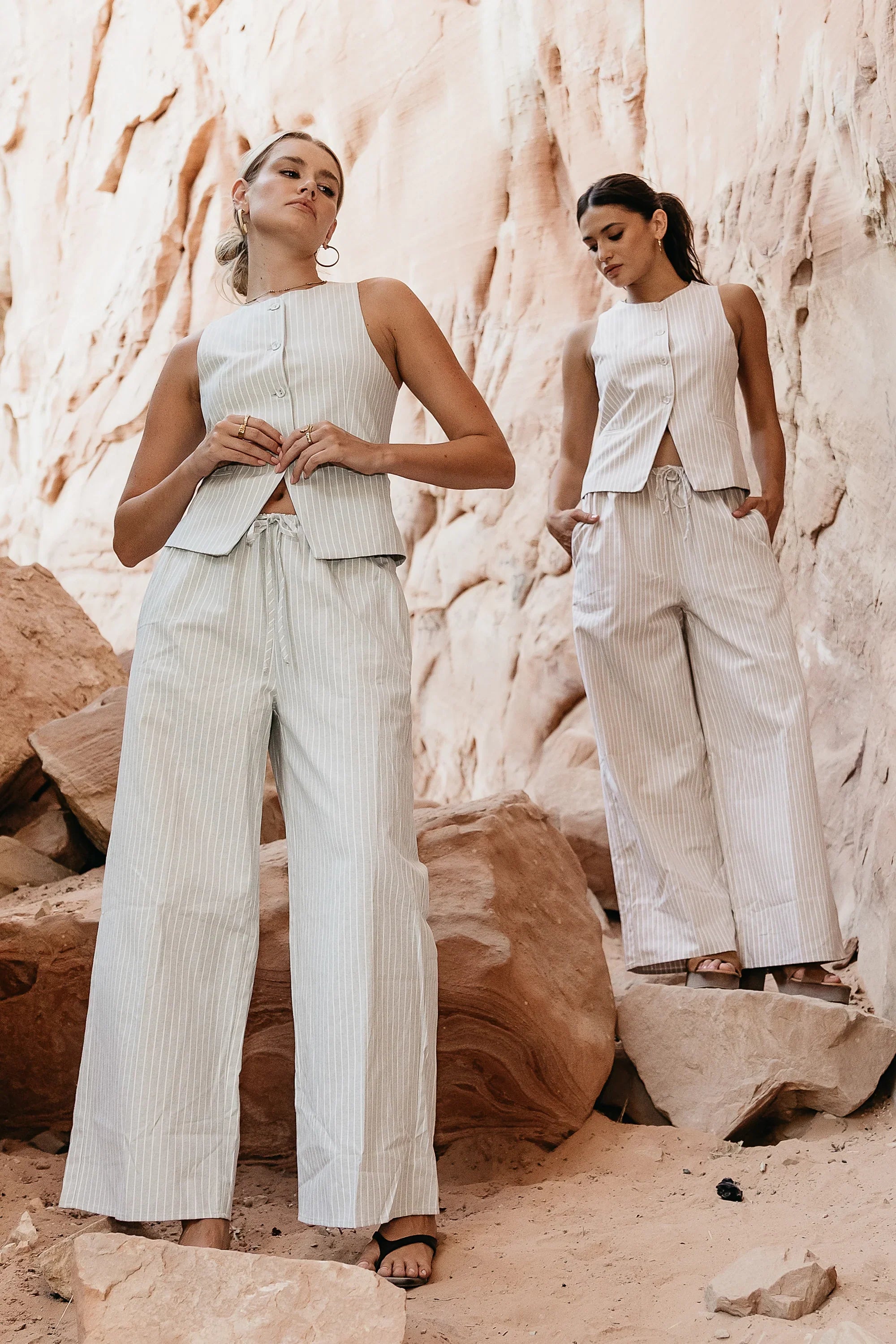 Rosa Wide Leg Pants in Taupe
