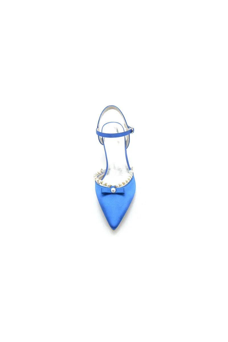 Pearl Satin Pointed Toe High Heels
