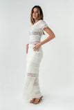 Lexie Lace Midi Skirt in Cream