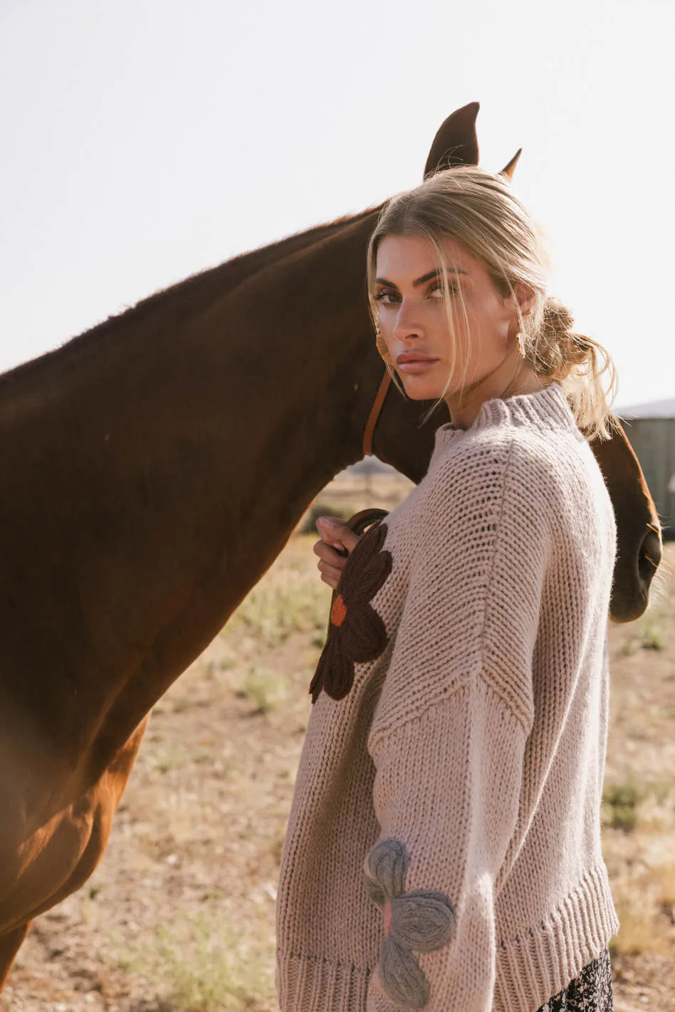 Hartley Floral Sweater in Mocha FINAL SALE