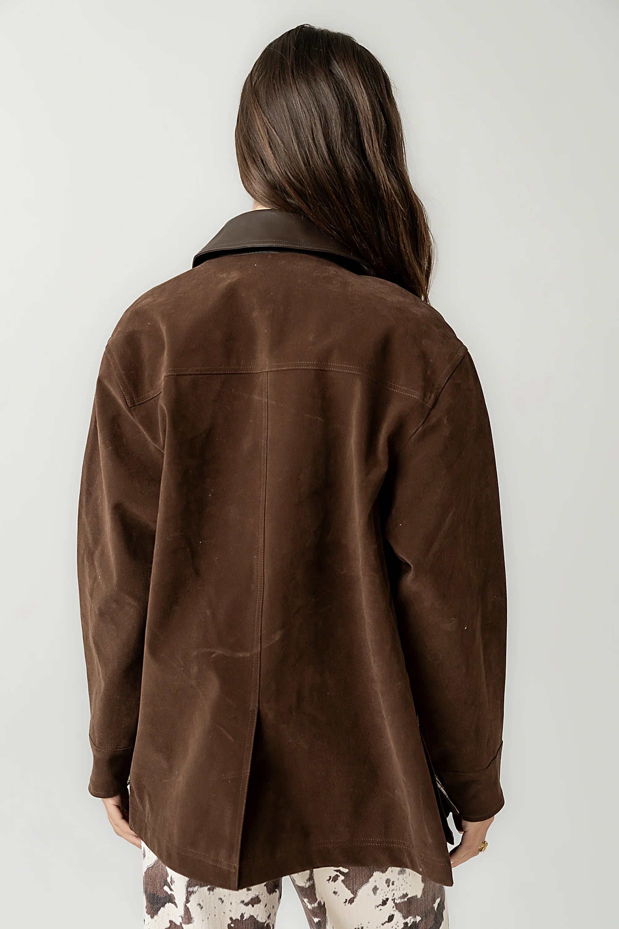 Carly Vegan Leather Jacket in Brown FINAL SALE