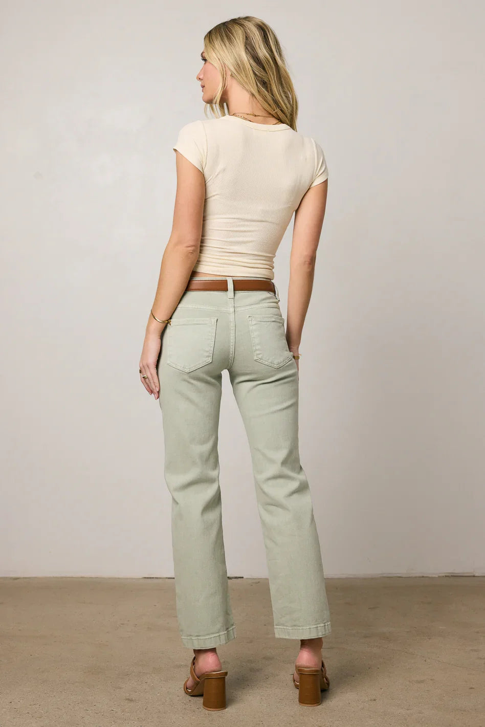 Nyla Straight Leg Jeans in Sage FINAL SALE