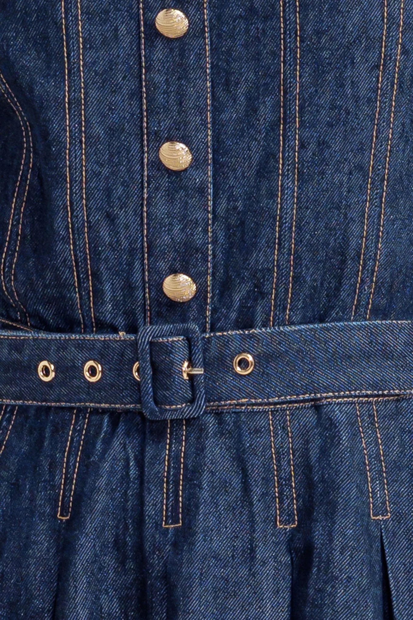 MOONLIGHT SERENADE DARK DENIM MIDI DRESS FINAL SALE