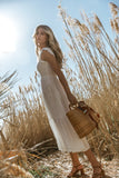 Declan Midi Dress in White FINAL SALE