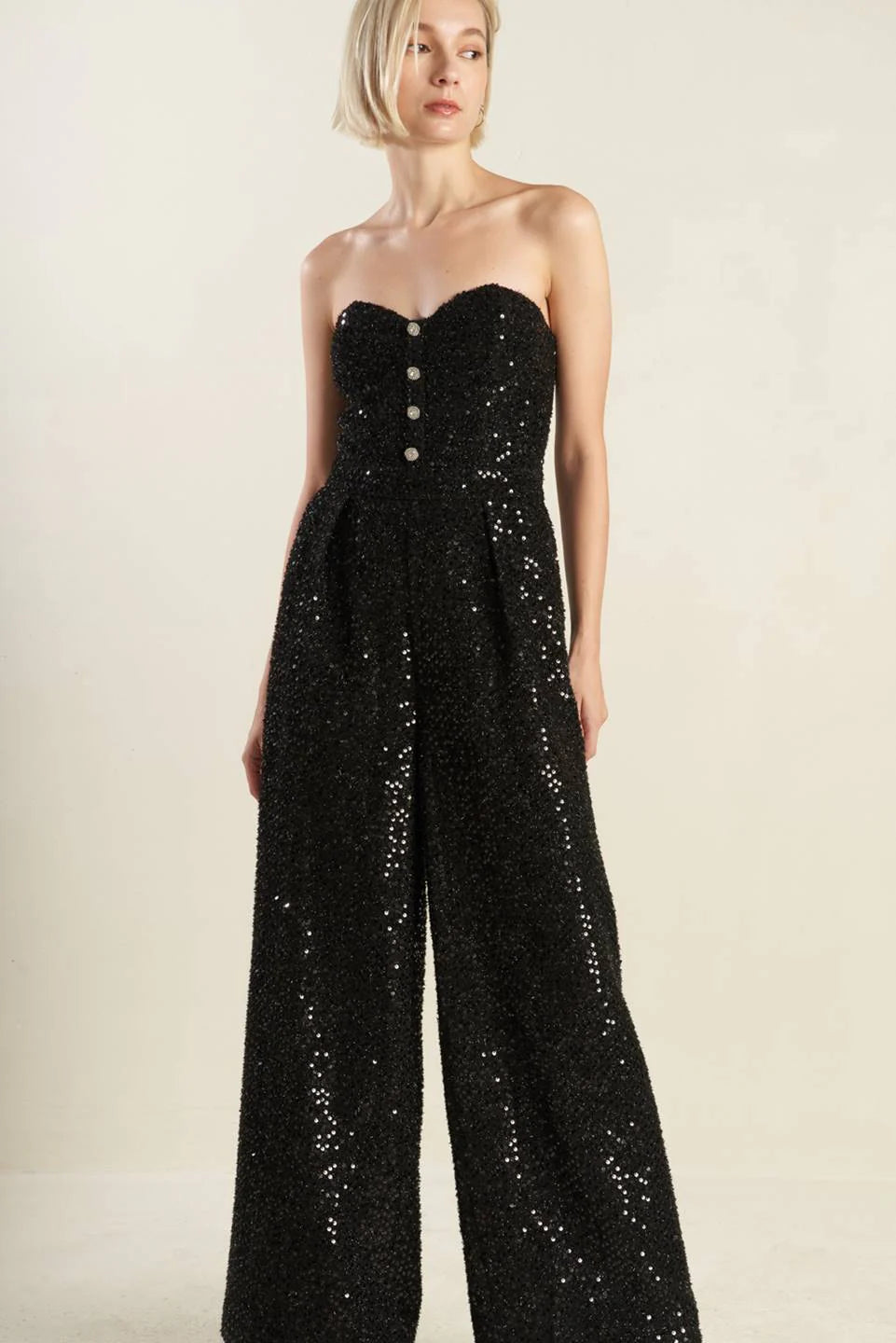 Sorelle Jumpsuit Black Sequin