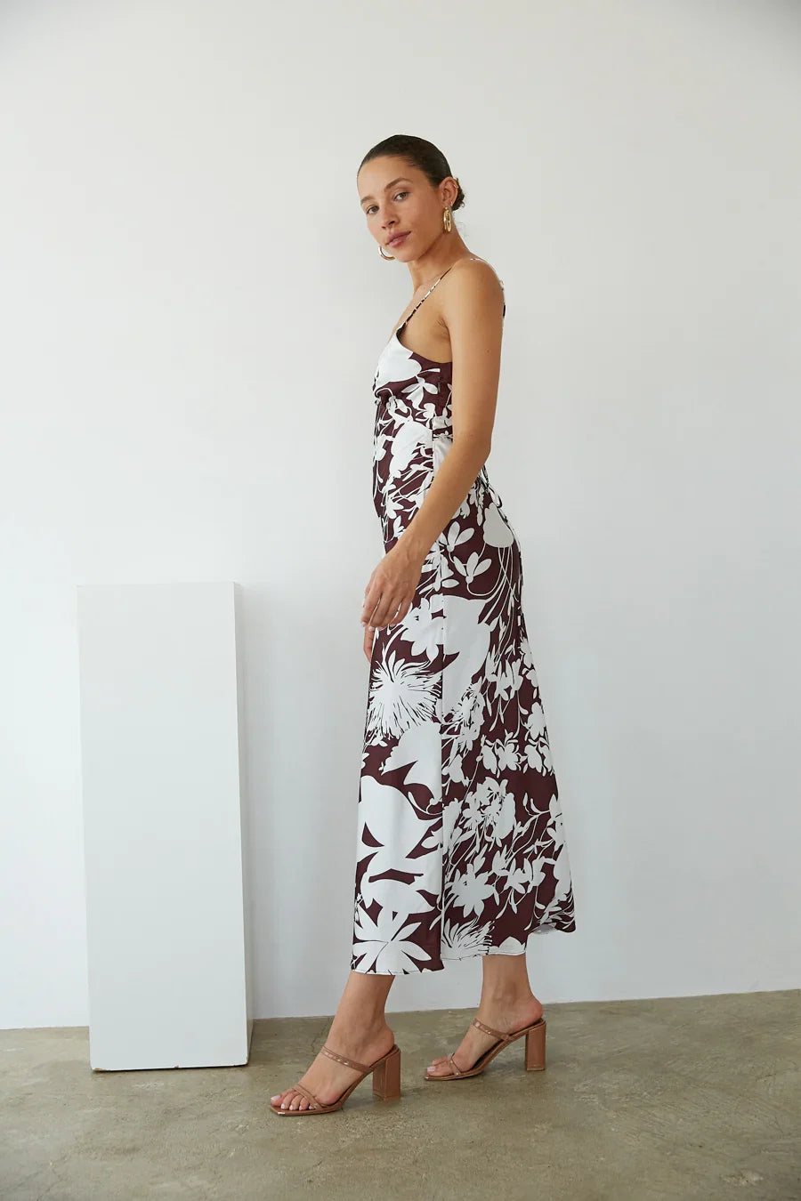 Leyla Floral Satin Maxi Dress
