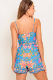 KENDALL FLORAL PRINTED ROMPER BLUE