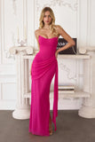 Skyler Gown Strapless Draped Chiffon Dress
