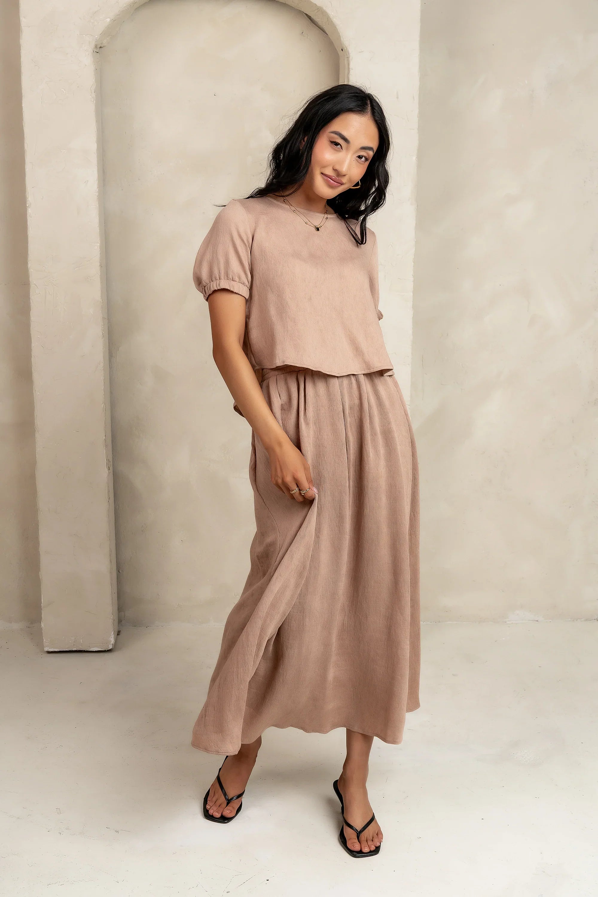 Elani Maxi Skirt in Mocha FINAL SALE