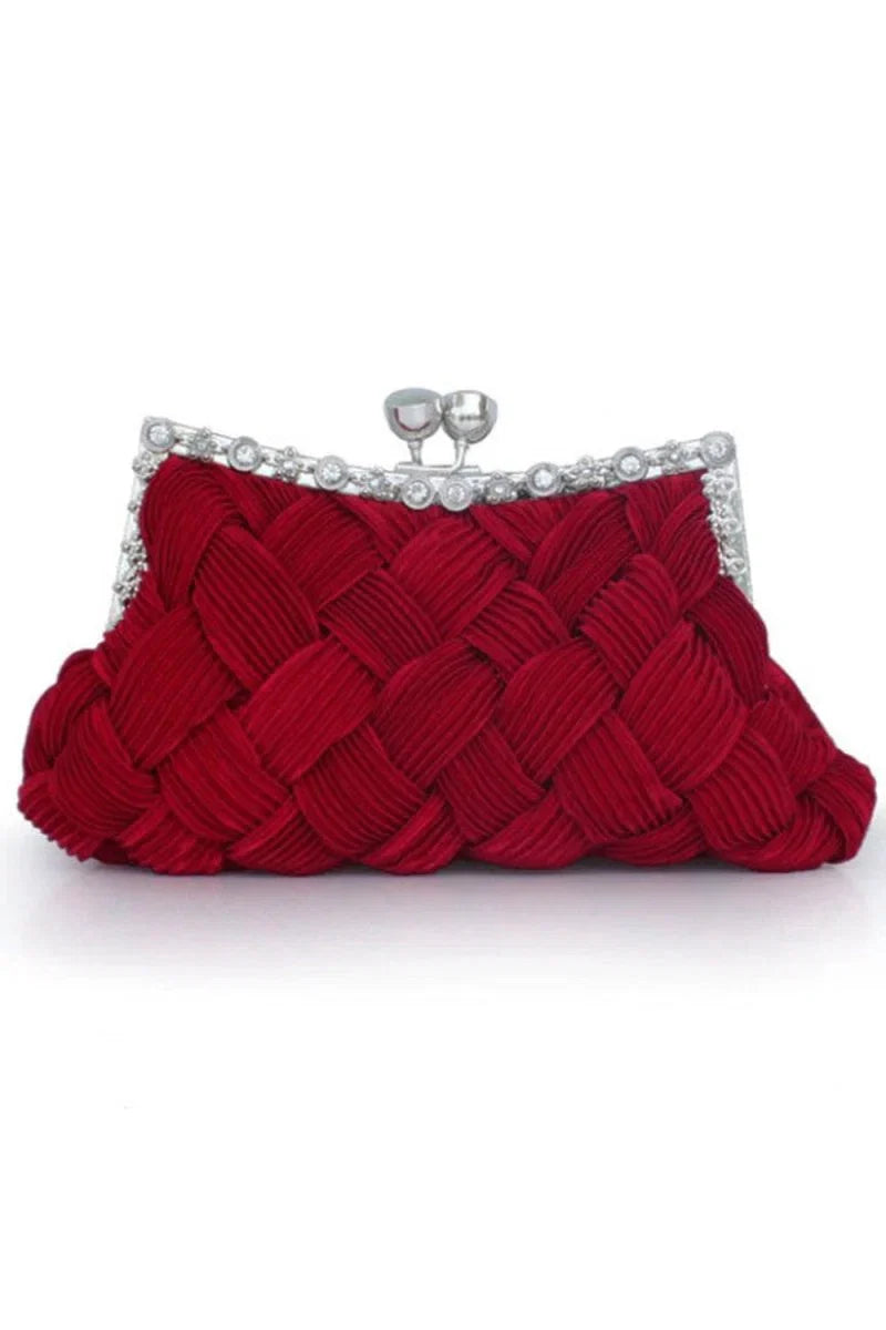 Glamourous Silk With Crystal Rhinestone Glitter Adjustable Wallets Accessories