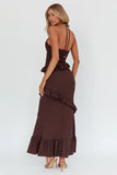 NADIA HALTER MAXI DRESS CHOCOLATE