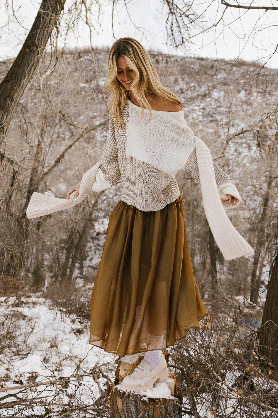 Terrin Tulle Skirt in Olive FINAL SALE