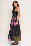 ABSTRACT ROSE BLACK MIDI DRESS FINAL SALE